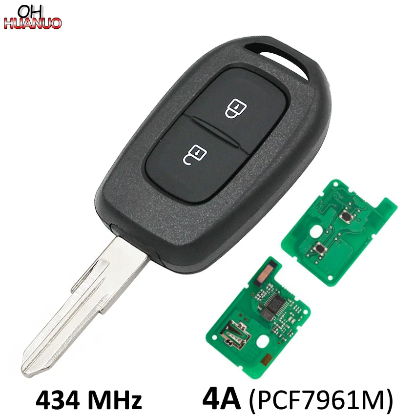 

New 2 Button Remote Car key Fob 434MHZ with 4A PCF7961M Chip for Renault Sandero Dacia Logan