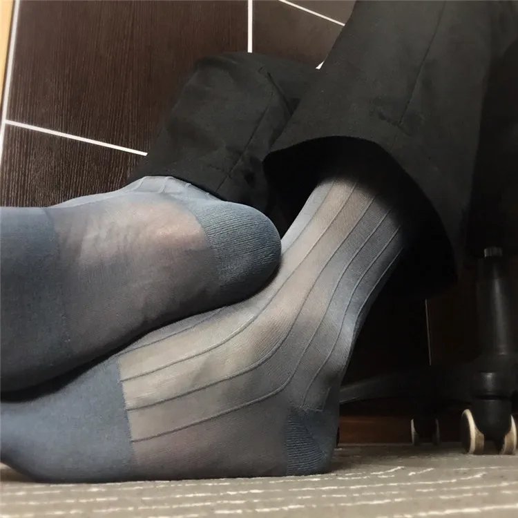 1 пара нейлоновые шелковые мужские чулки прозрачные мужские носки полосатые дизайнерские деловые официальные мужские носки