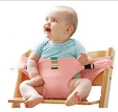 Детское обеденное кресло с ремнем безопасности, переносное сиденье, кресло для обеда, растягивающееся кресло для кормления, детское сиденье-бустер - Цвет: Розовый