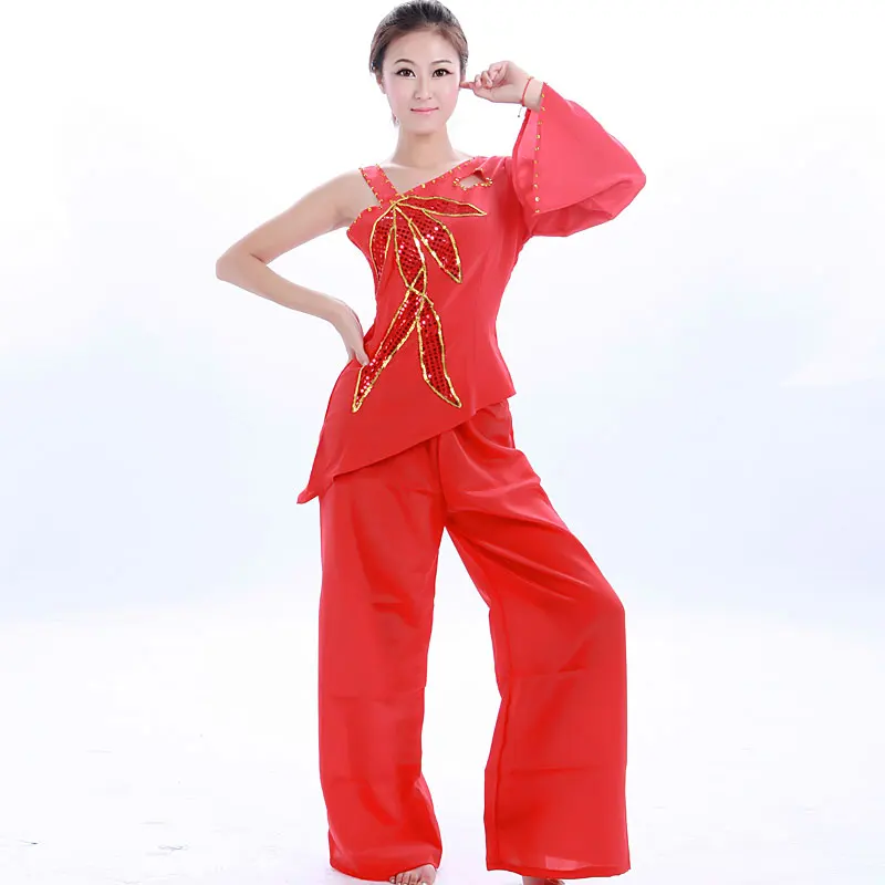 New Dance Clothes Costume Women's National Clothes Younger Performance Wear - Цвет: Red