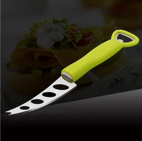 1 шт. Высококачественная зеленая ABS ручка с нержавеющей стали нож для сыра с открывалкой для бутылок столовые приборы для сыра нарезка для сыра KX 185