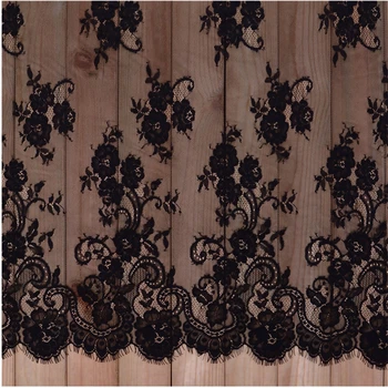 

3 M French Eyelash Lace Fabric 150cm off White Black Diy Exquisite Lace Embroidery Clothes Wedding Dress Accessories