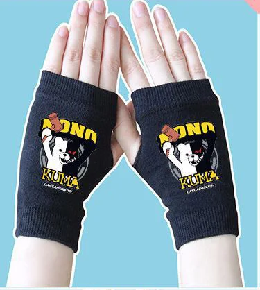 New Anime Danganronpa Bear Cotton Knitted Gloves Cosplay Fingerless Mitten