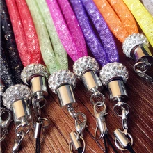 Новое поступление! Роскошная решетка шнур с хрустальными бусинами произвольный цвет телефон ремни для Iphone 7, 7 plus, samsung S8 S6 S7
