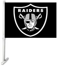 30x45CM Oakland Raiders car Flag window Car flag polyester Car decoration with flagpole Free Shipping