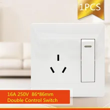 1 шт. YT1809 белая панель с тремя отверстиями+ 1 кнопка двойной переключатель управления 86*86 мм заподлицо