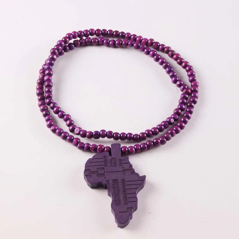 ЧЕРНОЕ ДЕРЕВЯННОЕ Африканское Ожерелье Подвеска и цепочка Африканская Карта подарок для мужчин/женщин эфиопские ювелирные изделия Модные драгоценные аксессуары