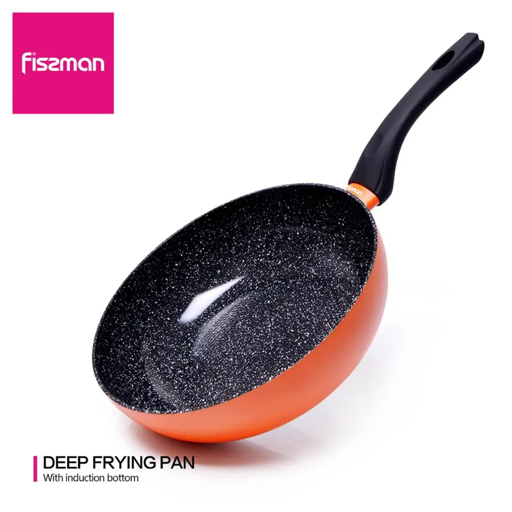 

FISSMAN Deep Frying Pan 20-28CM Non-stick Coating Aluminium No Oil-smoke Use-for Gas Induction Cooker