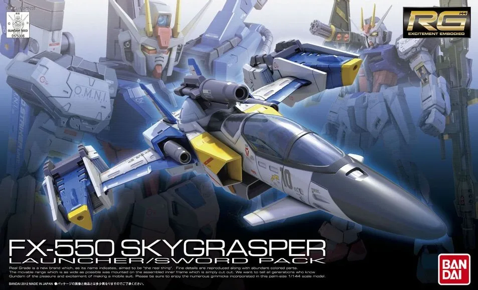 

1 pcs Bandai RG 06 1/144 FX-550 Sky Grasper Launcher/Sword Pack Assembly plastic Model Kits Anime education toys juguetes