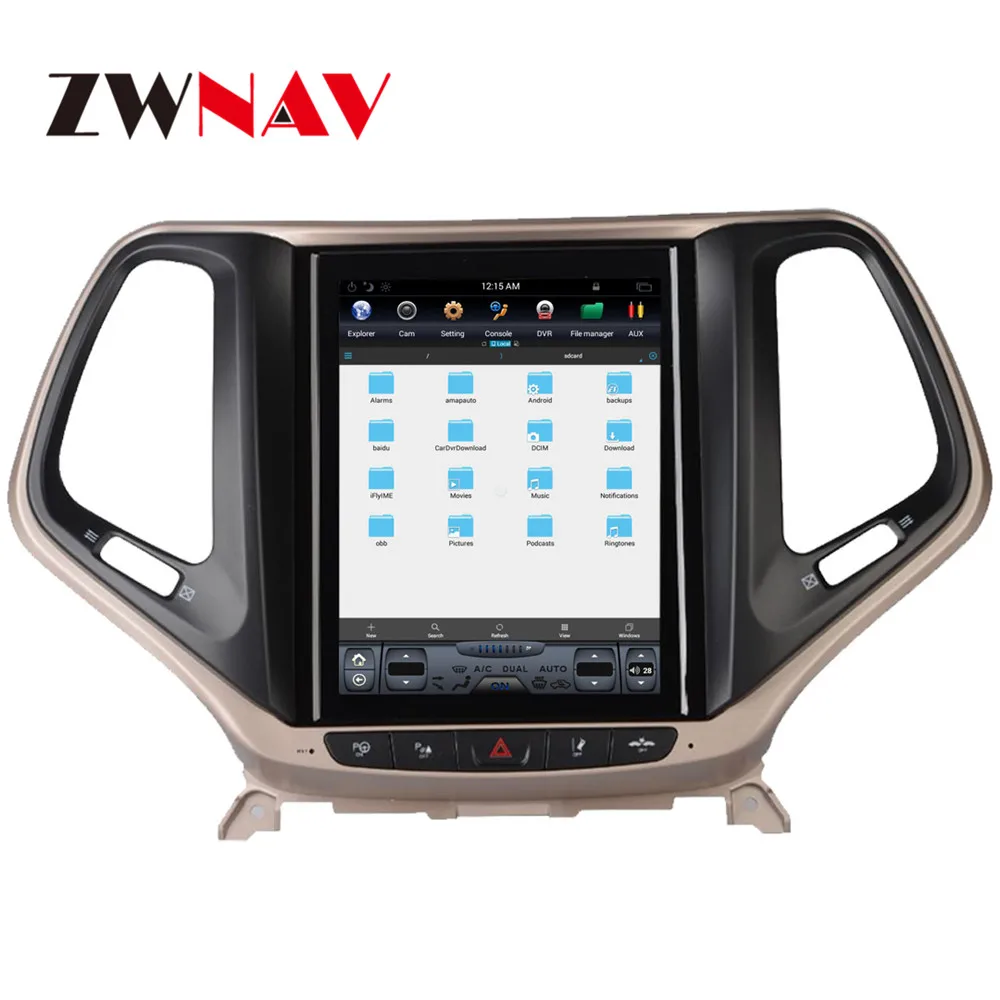 Top ZWNVA Tesla IPS Screen Android 7.1 Car No DVD Player Radio GPS Navigation For JEEP Cherokee 2014 2015 2016 2017 2018 Headunit 4