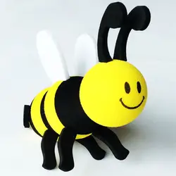 Маленький желтый Bee маленький симпатичный очаровательны мультфильм куклы антенны шары EVA пены антенна топперы украшение автомобиля