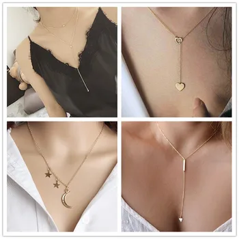 

Free shipping New fashion holiday Seaside resort beach jewelry crystal triangle water drop heart Star moon chains necklace A39
