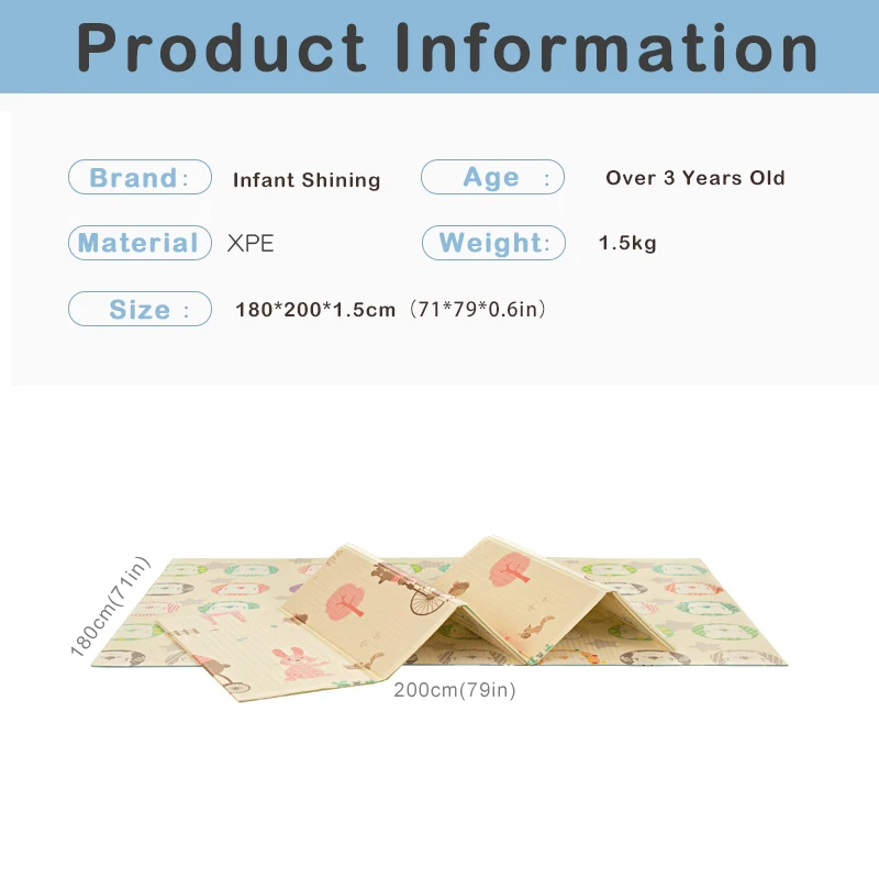 Baby Shining Kids Play Game Mats Rugs Mat Cotton baby play mats 180*200cm Blanket Floor Carpet for Kids Room Baby Gifts