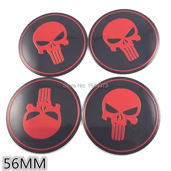 

20Pcs 56mm 5.6cm Car wheel center hub caps Aluminum Punisher Skull Logo Emblem Badge Sticker For Car Auto