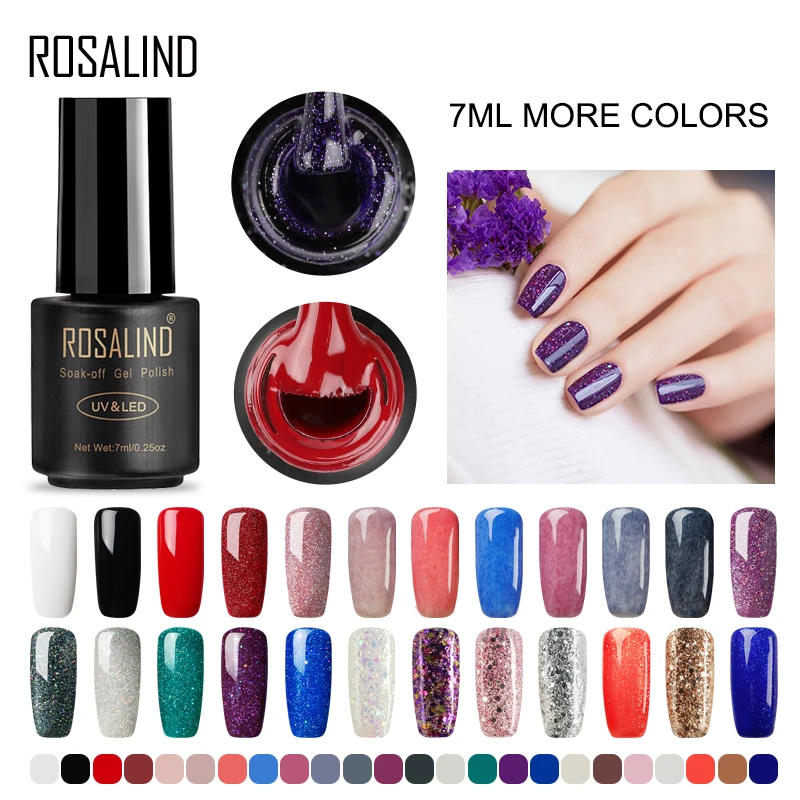 

ROSALIND Hybrid Nail gel Set For Manicure Semi Permanent LED UV gel soak off MIX colorful gel lacquer varnishes