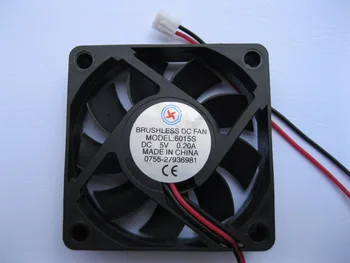 

2 Pcs Brushless DC Cooling Fan 9 Blade 6015S 5V 2 Wires 60x60x15mm