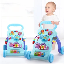 Новая детская коляска, игрушка-ходунок, анти-опрокидывающийся, обучающий, стоячий, прогулочный, детская тележка, многофункциональная с музыкой