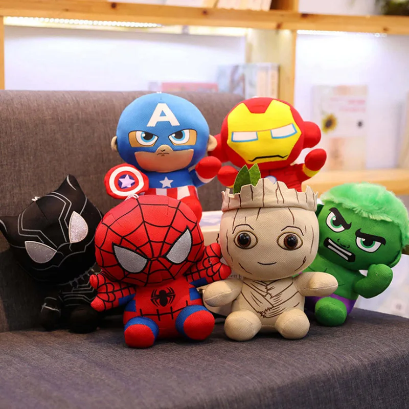

Marvel Avengers 4 endgame Captain America Iron Man Spiderman Thor Plush Toy Soft Stuffed Doll birthday Gift toys for Child