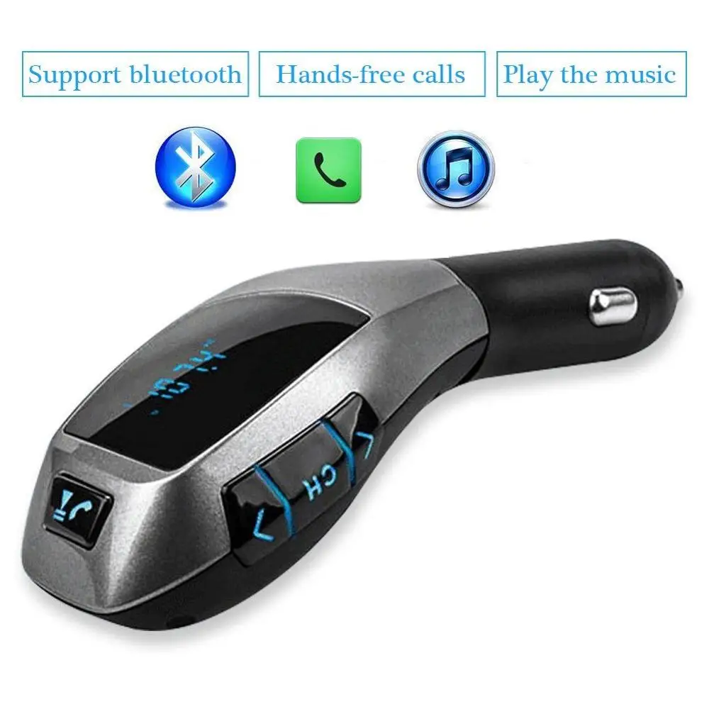 Car Kit MP3 Player with Bluetooth FM Transmitter Radio Adapter Car Charger with USB SD Card Reader play and transmit the music
