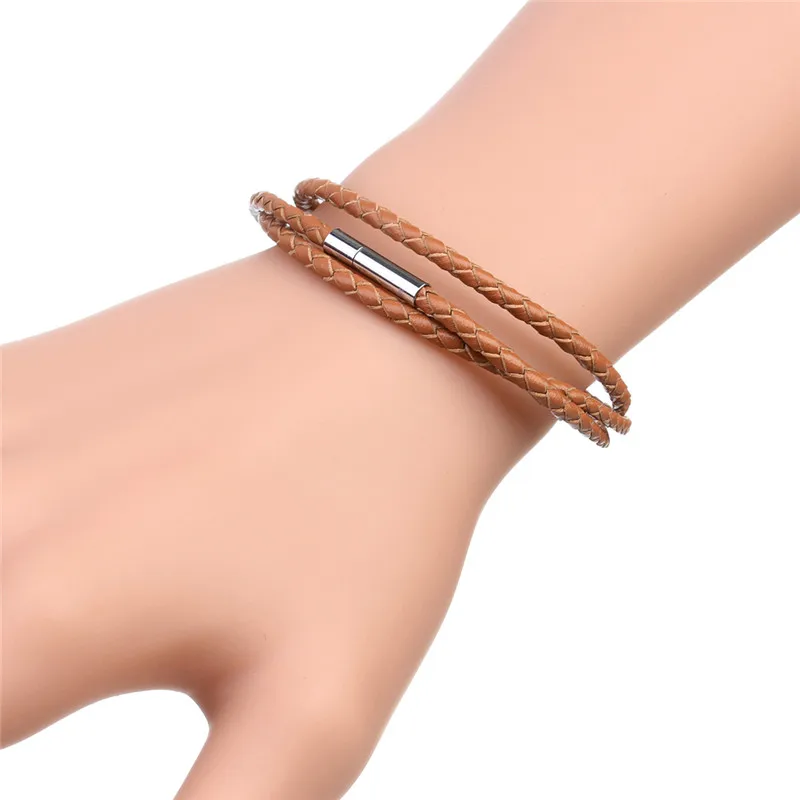 XINYAO-2017-Handmade-Brown-Black-Braided-Genuine-Leather-Bracelets-Mens-Fashion-Stainless-Steel-Clasps-Bracelets-Male(3)
