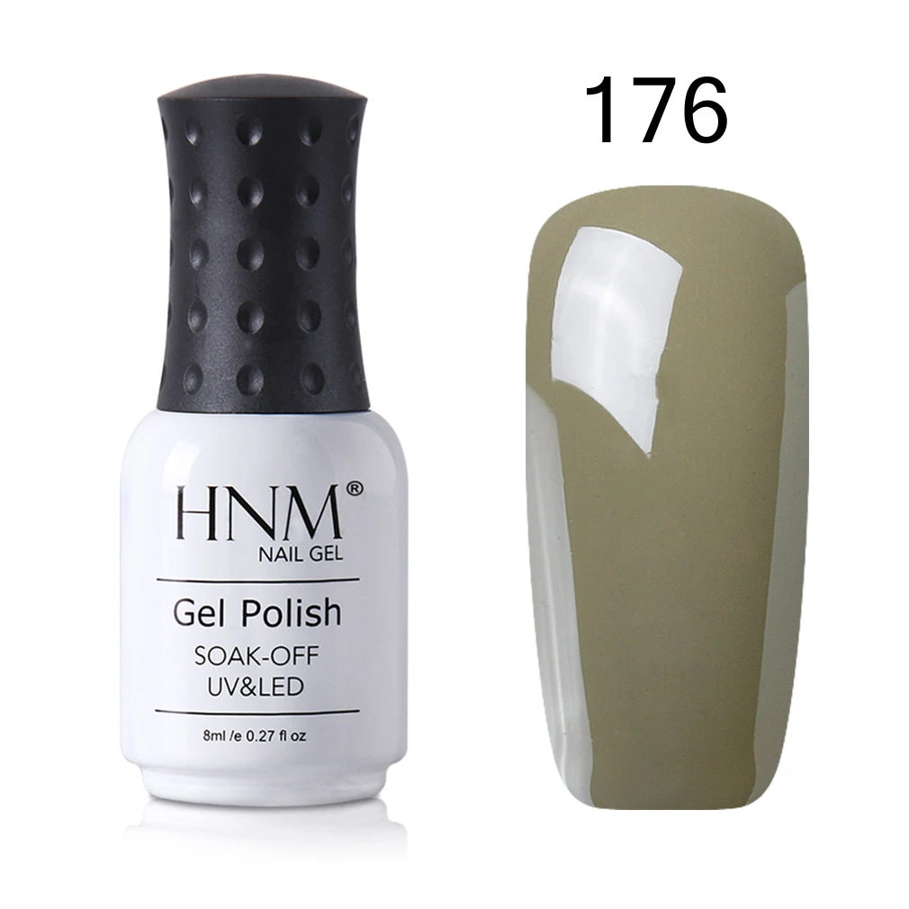 HNM обнаженный 8 мл верхнее основание гель УФ-гель для ногтей замочить от Гибридный лак краска штамповка Лаки грунтовка - Цвет: 176