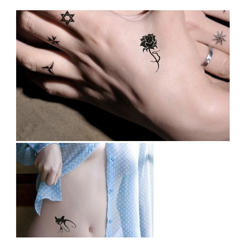 4 шт. сексуальные водостойкие временные татуировки наклейки женщина поддельные татуировки рукава тату-наклейки для тела шестиконечная