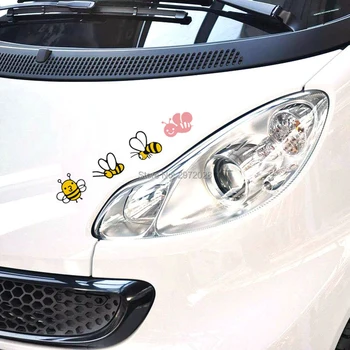 

Fly Colorful Bee Creative Auto Decal Car Sticker Car Door Edge Anti Scratch Car Bumper Body Decal Creative Pattern Vinyl