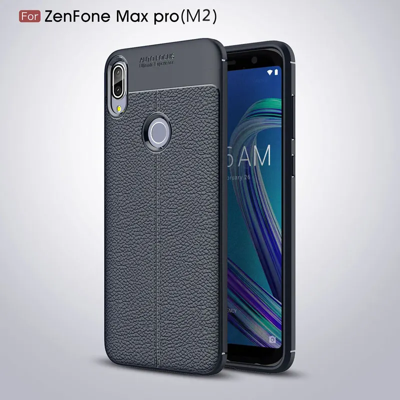 Мягкий чехол для ASUS Zenfone Max Pro M2 ZB631KL Чехол кожаный ТПУ силиконовый чехол для телефона для Asus Zenfone Max Pro M2 ZB633KL чехол - Цвет: Синий