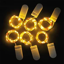 Tira de luces LED de alambre de cobre, guirnalda de hadas para iluminación de vacaciones, decoración para fiesta de boda, árbol de Navidad, 1M, 2M, 3M, 5M, 10 Uds.