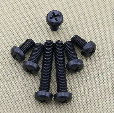 

Free Shipping 50pcs M6 x 30mm Nylon screws round Phillips pan head screws Black