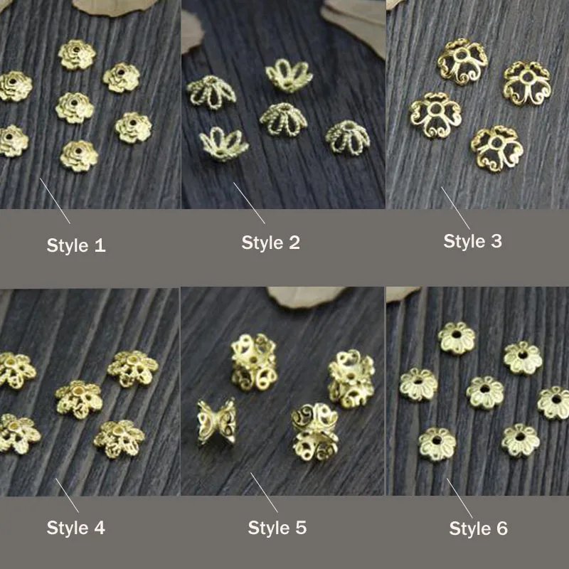 

100% 925 Silver Beads Cap DIY Jewelry Beads Cap Sterling Bead Caps DIY Jewelry Accessories