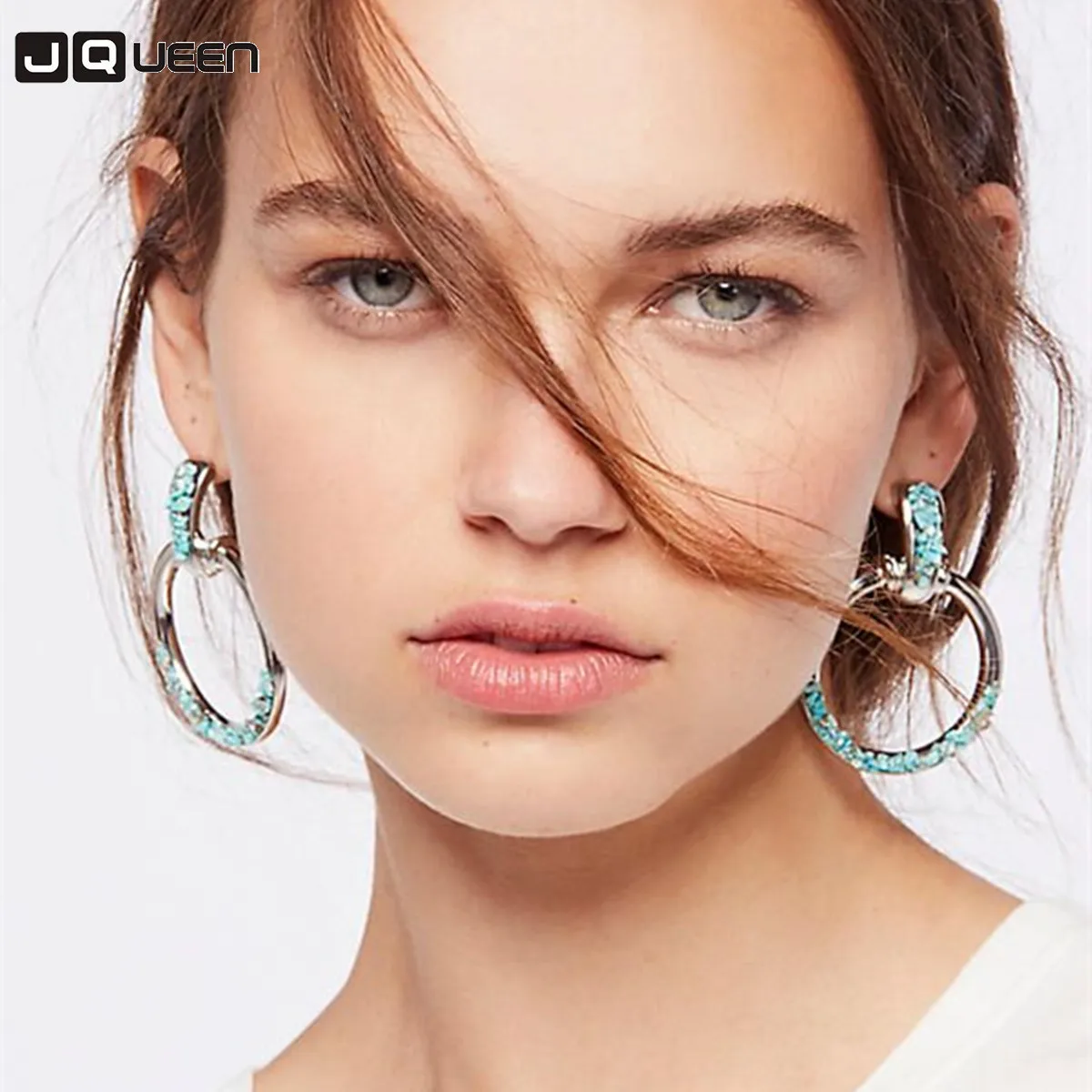2018 Top Popular Earrings With Rhinestone Circle Earrings Simple