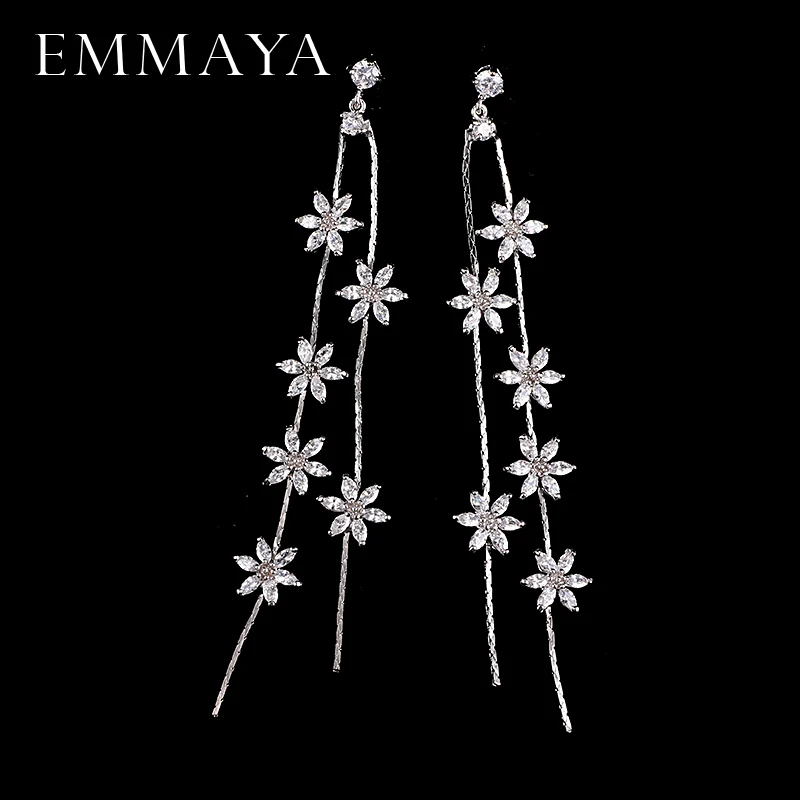 Новые длинные серьги EMMAYA модные серьги-подвески белого и золотого цвета с