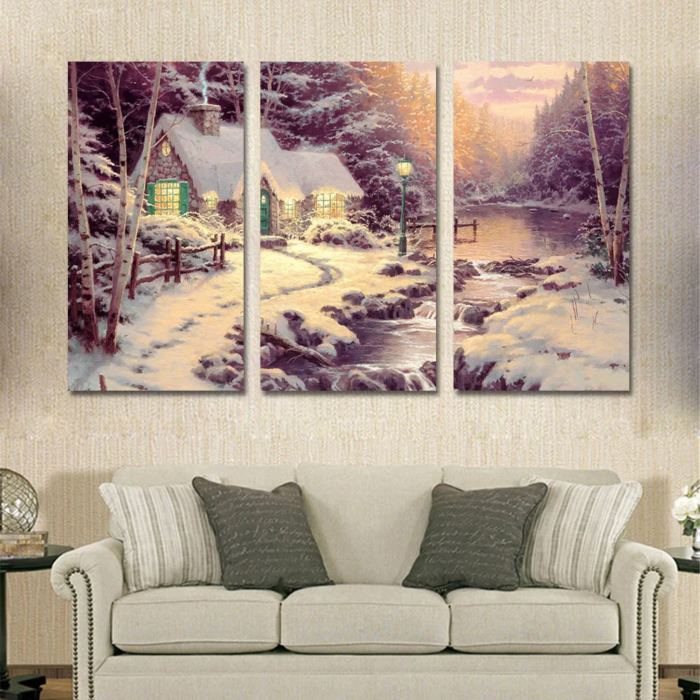 Winter-Landscape-Painting-Abstract-Oil-Painting-Unframed-Home-Decoration-Wall-Art-Snow-Canvas-Painting-3-Pieces (4)