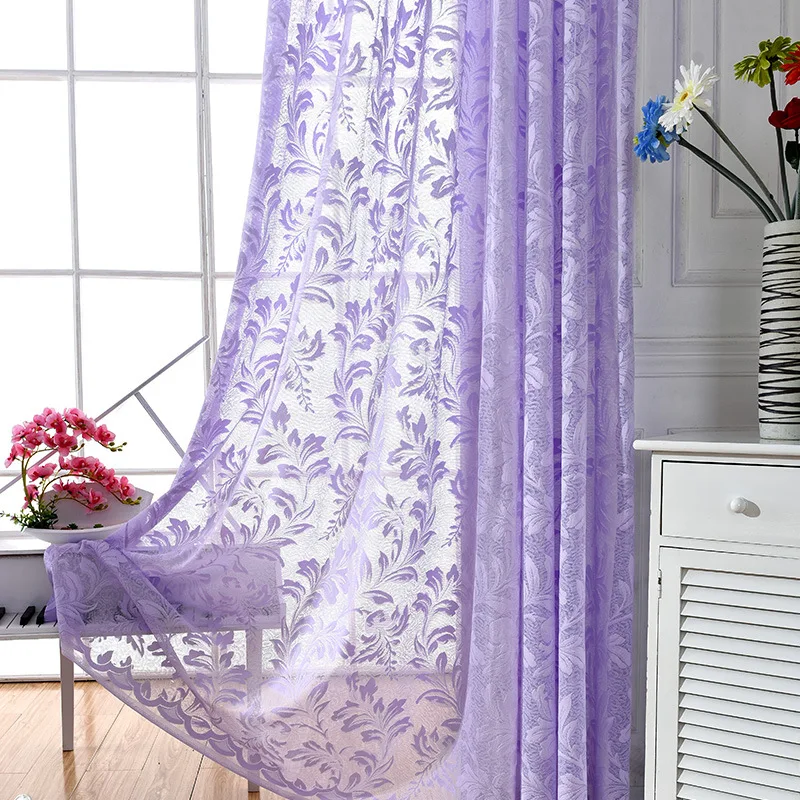 WLIARLEO Hot Sale Tulle Curtain Pink Translucidus Voile Curtains