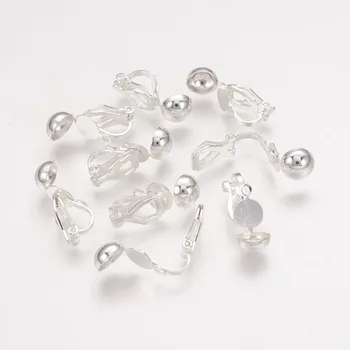 

Brass Clip-on Half Round Screwback Earring Findings DIY Jewelry Non-Pierced Stud Earrings with Loop for Women