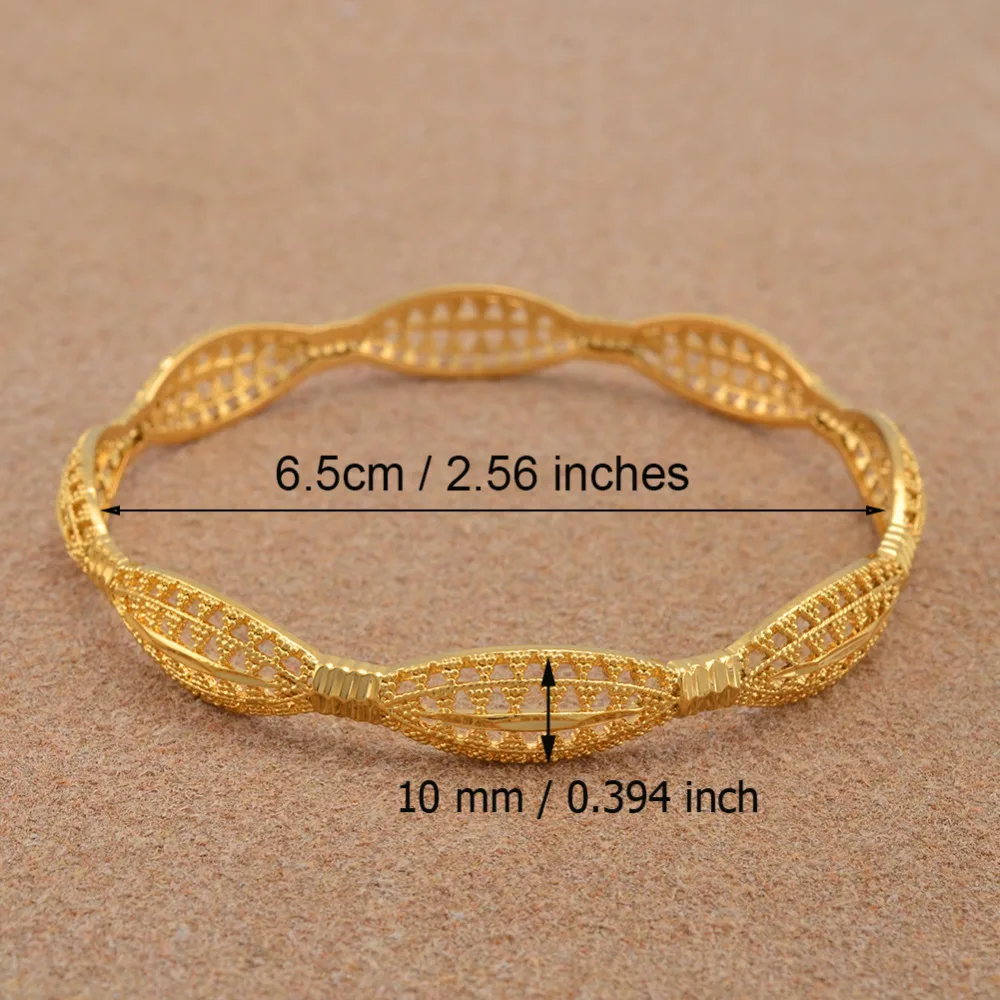 

Dubai African Gold Color Bangles Bracelets for Women Ethiopian Arab Dubai Bridal Wedding Jewelry Gifts #J0993