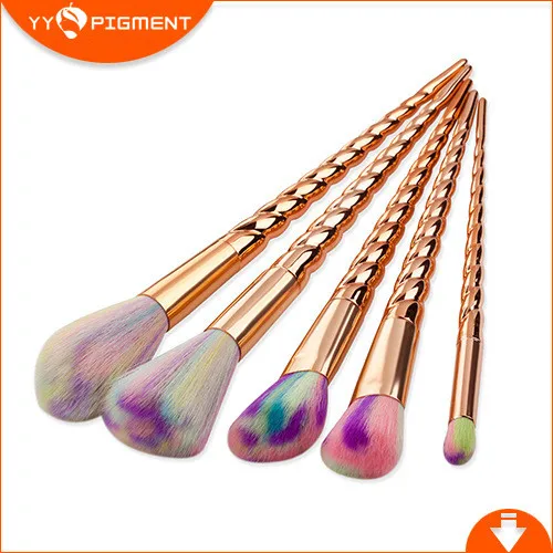 

New! 5Pcs Makeup Brush Fantasy Set Eyeshadow Eyelid Eyebrow Eyeliner Lip Brushes Gradient Frosted Colorful Handle Cosmetics Kits