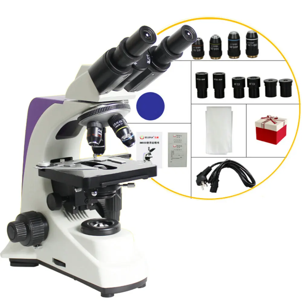 

BELONA 40x2500x Binocular Biological Compound Microscope