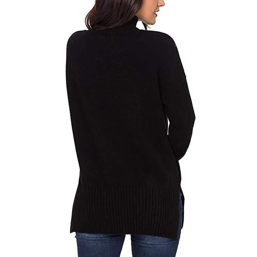 2018 NEW Cotton Blend Winter Womens Loose Oversized Casual Turtle Turtleneck Neck Sweater Pullover Tops Shirt High Quality