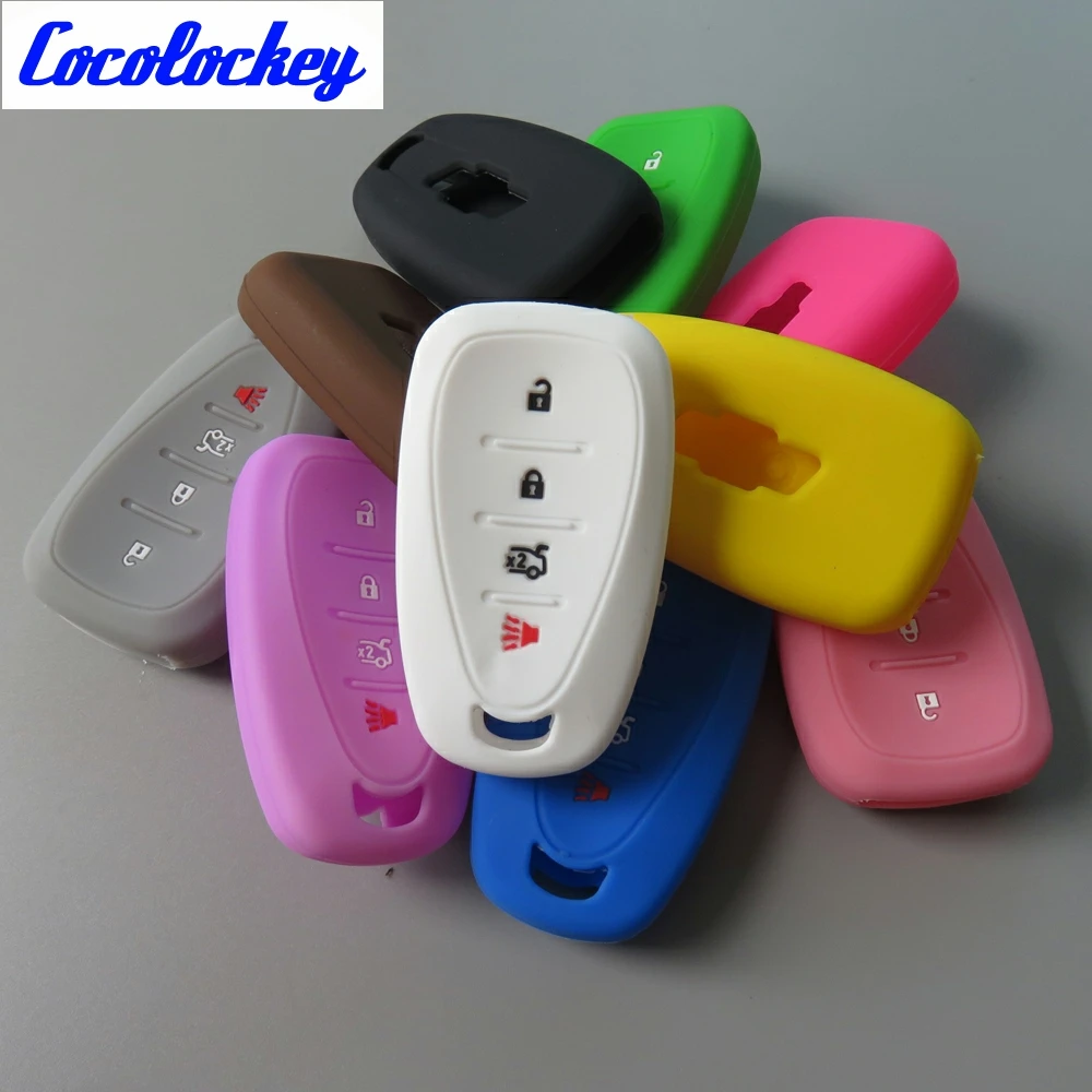 Cocolockey силиконовый чехол для автомобильного ключа Chevrolet Camaro Cruze Malibu Smart Remote Key Entry Fob