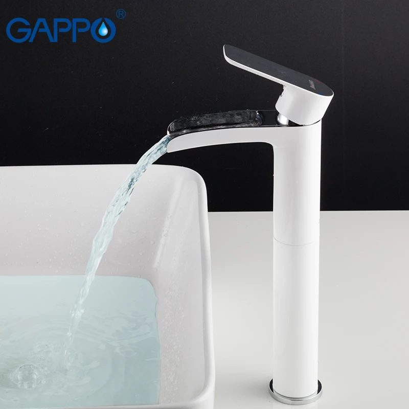 

GAPPO tall basin faucet bathroom faucets mixer water taps white basin sink faucet waterfall faucet deck mounted taps