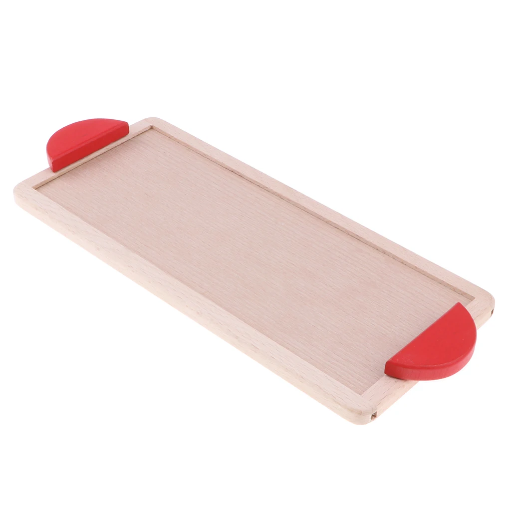 Kids Kitchen Playsets Party Waiter Pretend Play Toy - Salver for Tea Coffee Set Tableware Educational Games Wooden Toy