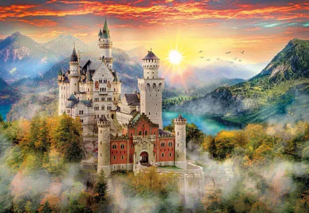 

oneroom Scenery Needlework,Swan Castle View 14CT Handwork Counted Embroidery,DIY DMC Cross stitch kits,Art Cross-Stitching