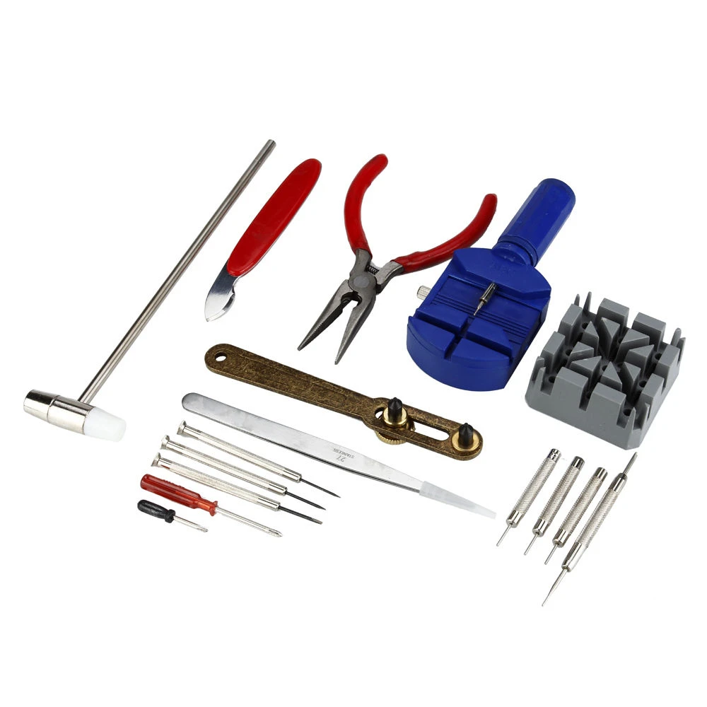 

16 pcs Watch Repair Tool Kit Wrist Strap Adjust Band Pin Strap Link Remover Fix Back Opener Remover