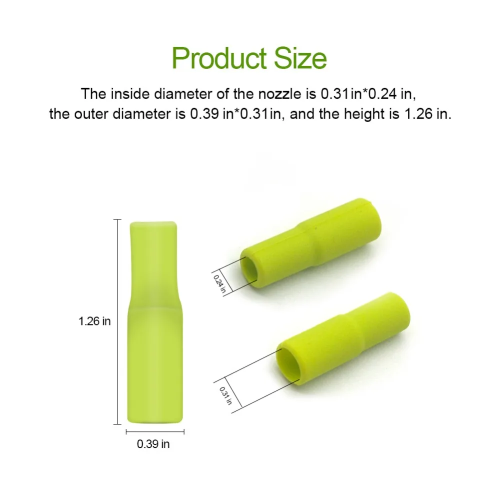 Пищевая мягкая силиконовая насадка для соломинки из нержавеющей стали шириной 9 мм, многоразовые металлические соломинки и пластмассовые Сменные соломинки