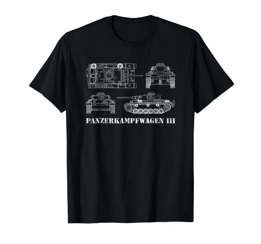 Panzer Iii Танк футболка подарок Пособия по немецкому языку план Ww2 Футболка мужская футболка 2019 Лето 100% хлопок модные тенденции для отдыха