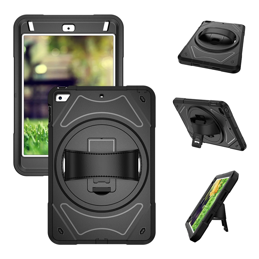 

Miesherk for iPad Mini 5 / 4 Case Military Grade Drop Test with Hand Strap 360 Rotate Kickstand iPad Case for Mini 5 / 4 (Black)