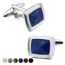 2016 Popular Men s Square Nature Stone Man Shirt Cuff Links for Wedding Business Jewelry with