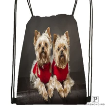 Сделанные на заказ классические Йоркширский терьер походная сумка на шнурке милый рюкзак для детей(черная спинка) 31x40 см#180531-02-28
